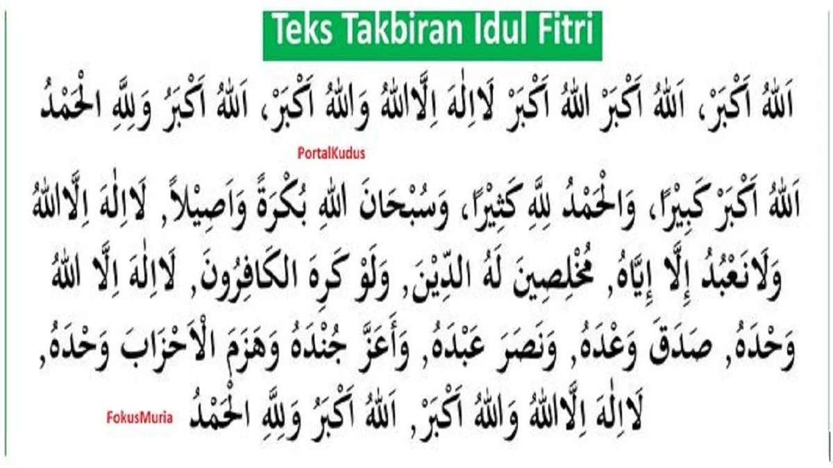 Teks Takbiran Idul Fitri 2026 PDF