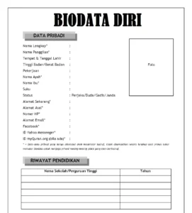 Cara Membuat Biodata Lengkap: Panduan Praktis**