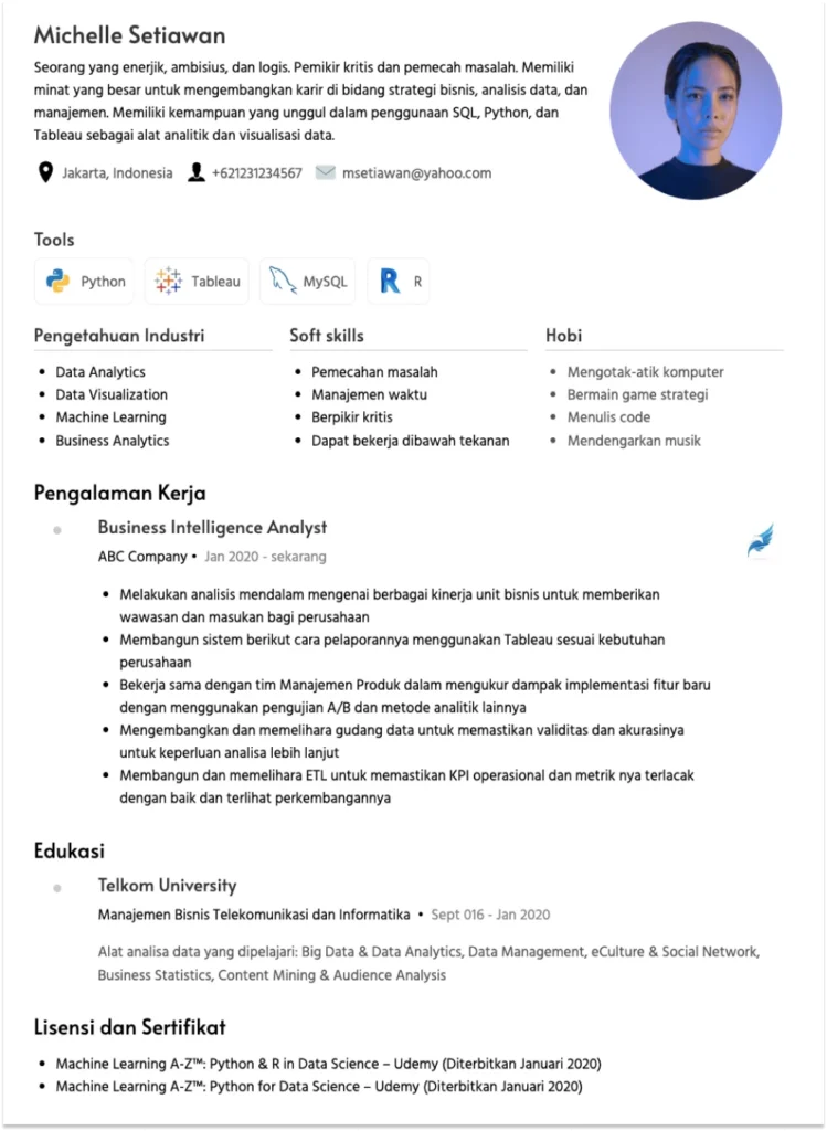 Contoh Biodata dengan Hobi yang Relevan – Panduan Praktis