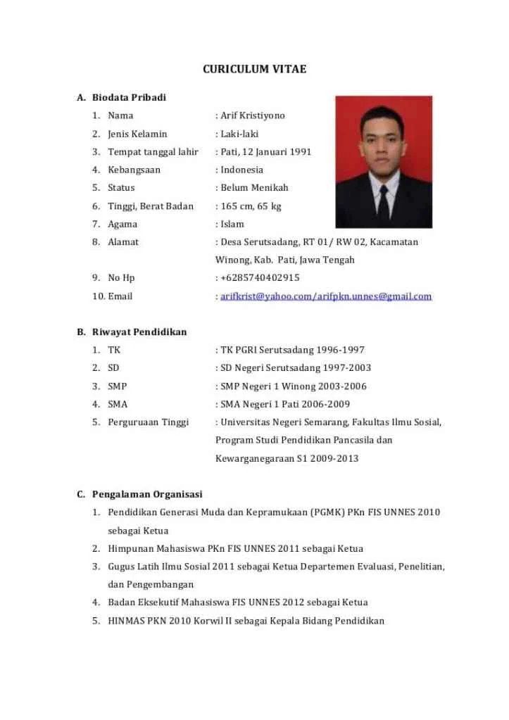 Contoh Biodata dengan Visi Misi Karir – Panduan Lengkap