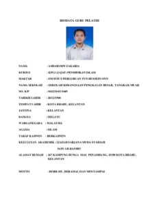 Contoh Biodata Guru: Panduan Lengkap untuk Membuat Profil Profesional