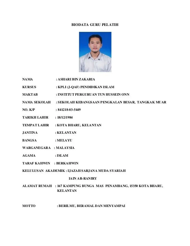 Contoh Biodata Guru: Panduan Lengkap untuk Membuat Profil Profesional