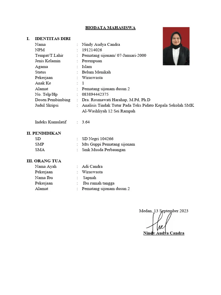 Contoh Biodata untuk Klub Mahasiswa: Panduan Lengkap