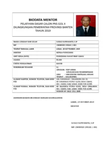 Contoh Biodata untuk Mentor: Panduan Lengkap & Praktis