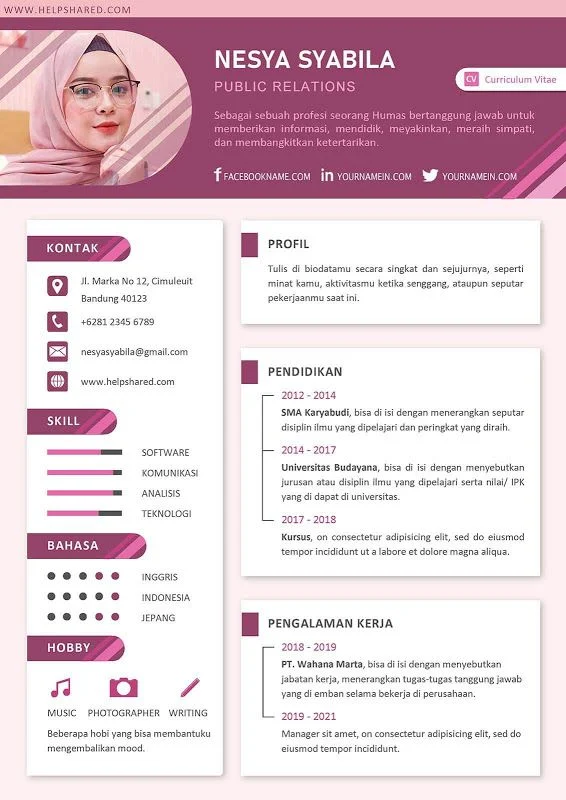 Contoh CV Kreatif dengan Desain Warna – Panduan Praktis Membuat CV Menarik