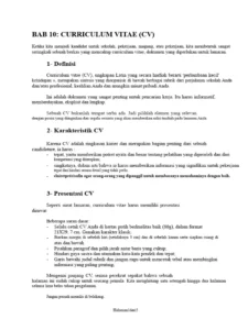 Contoh CV Singkat Satu Halaman – Panduan Praktis Membuat CV Efektif