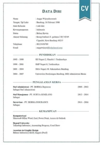Contoh CV Tanpa Foto: Panduan Praktis Membuat CV Profesional Tanpa Foto