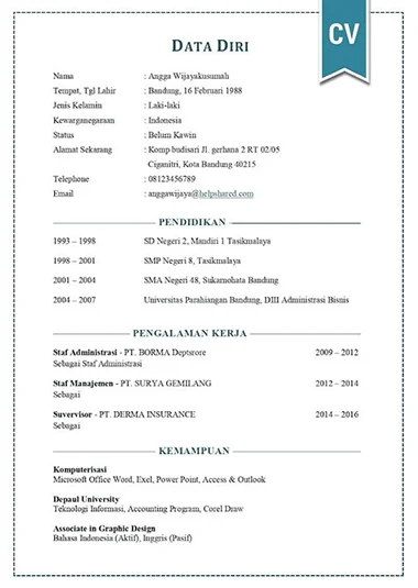 Contoh CV Tanpa Foto: Panduan Praktis Membuat CV Profesional Tanpa Foto