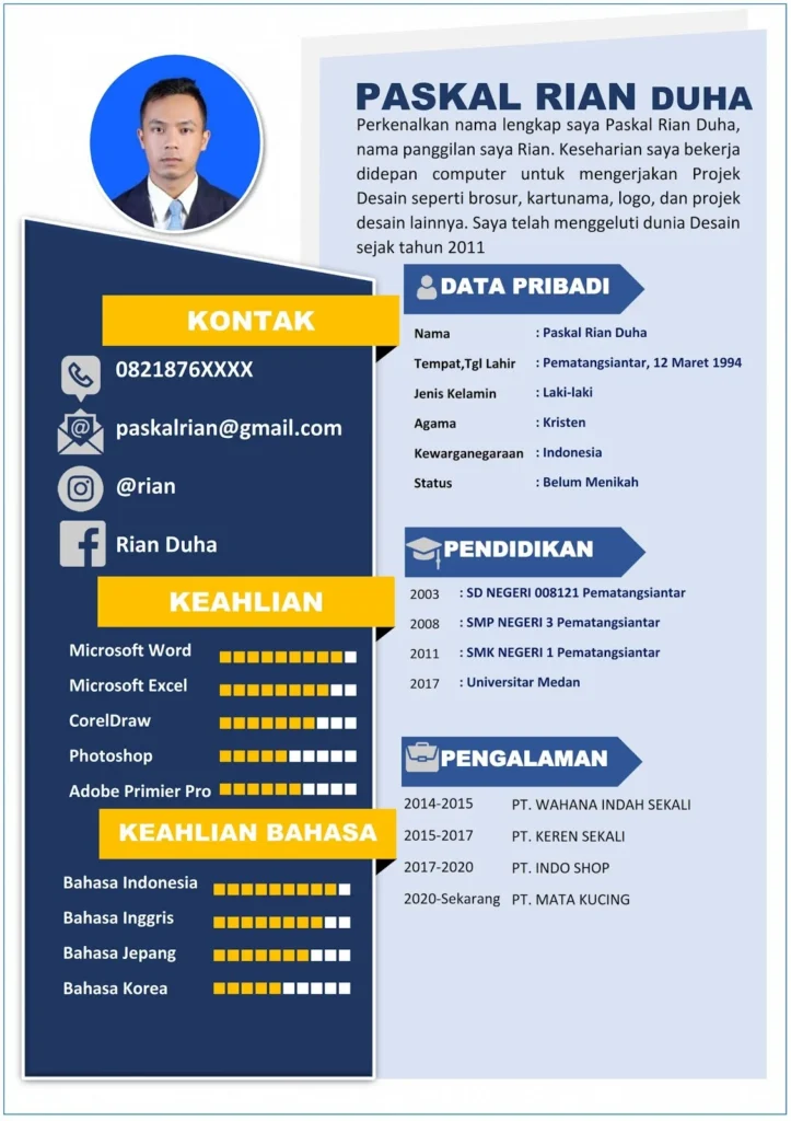 Contoh CV untuk Pekerja Lepas Kreatif – Panduan Lengkap
