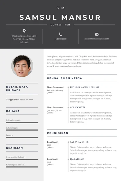 Contoh CV untuk Posisi Copywriter – Panduan Lengkap