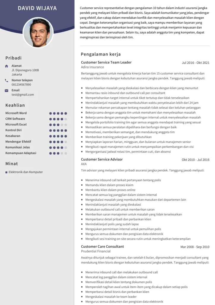 Contoh CV untuk Posisi Customer Service – Panduan Lengkap dan Praktis