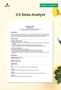 Contoh CV untuk Posisi Data Analyst – Panduan Lengkap & Praktis