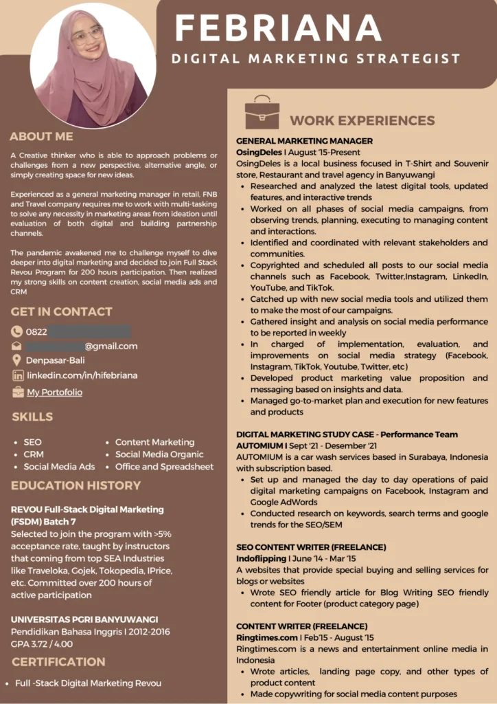 Contoh CV untuk Posisi Social Media Specialist – Panduan Lengkap & Praktis