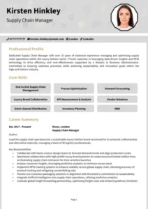 Contoh CV untuk Posisi Supply Chain – Panduan Praktis